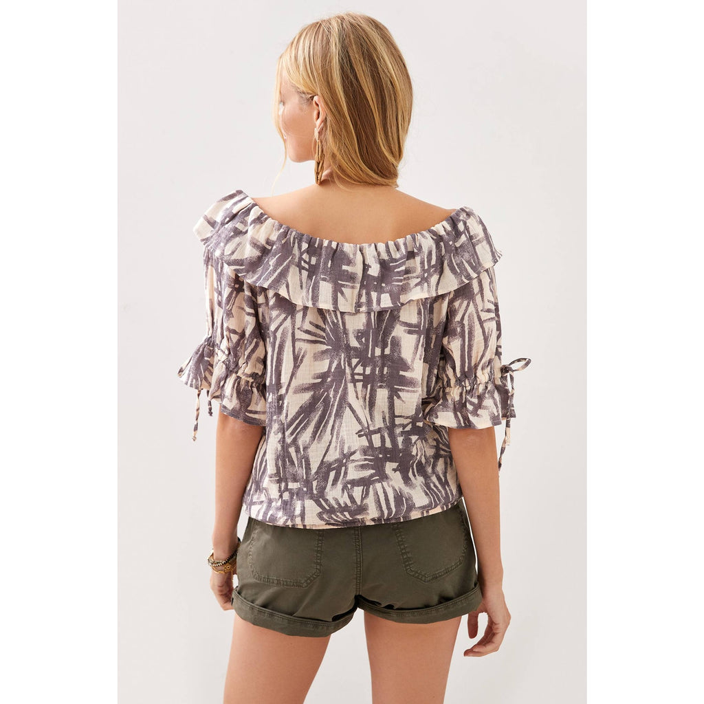 New Anthropologie PORRIDGE Ruffled Boat Neck Blouse $110 X-SMALL