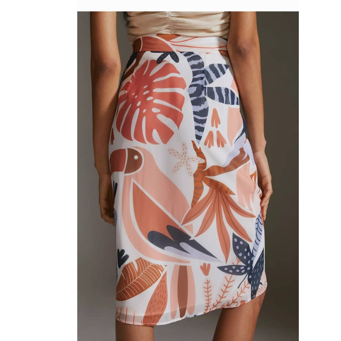 New Anthropologie Hutch Pleated Wrap Midi Skirt $130 SIZE 4 Button & Tie Closure