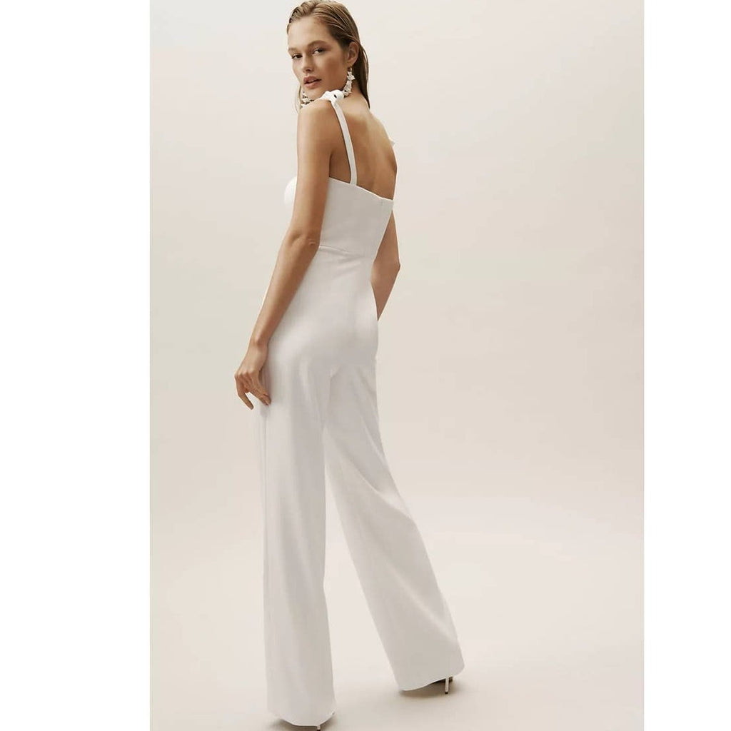 New Anthropologie BHLDN Trinity Jumpsuit by Theia $280 SIZE 0 White