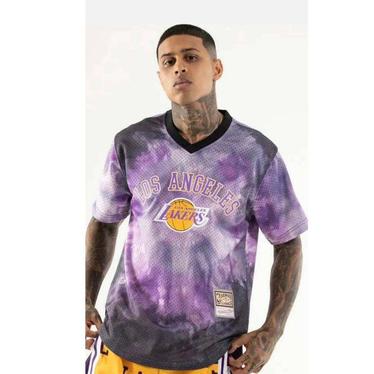 Mitchell & Ness Los Angeles Lakers Tie-Dye Mesh Jersey Tee Size Large Mitchell & Ness