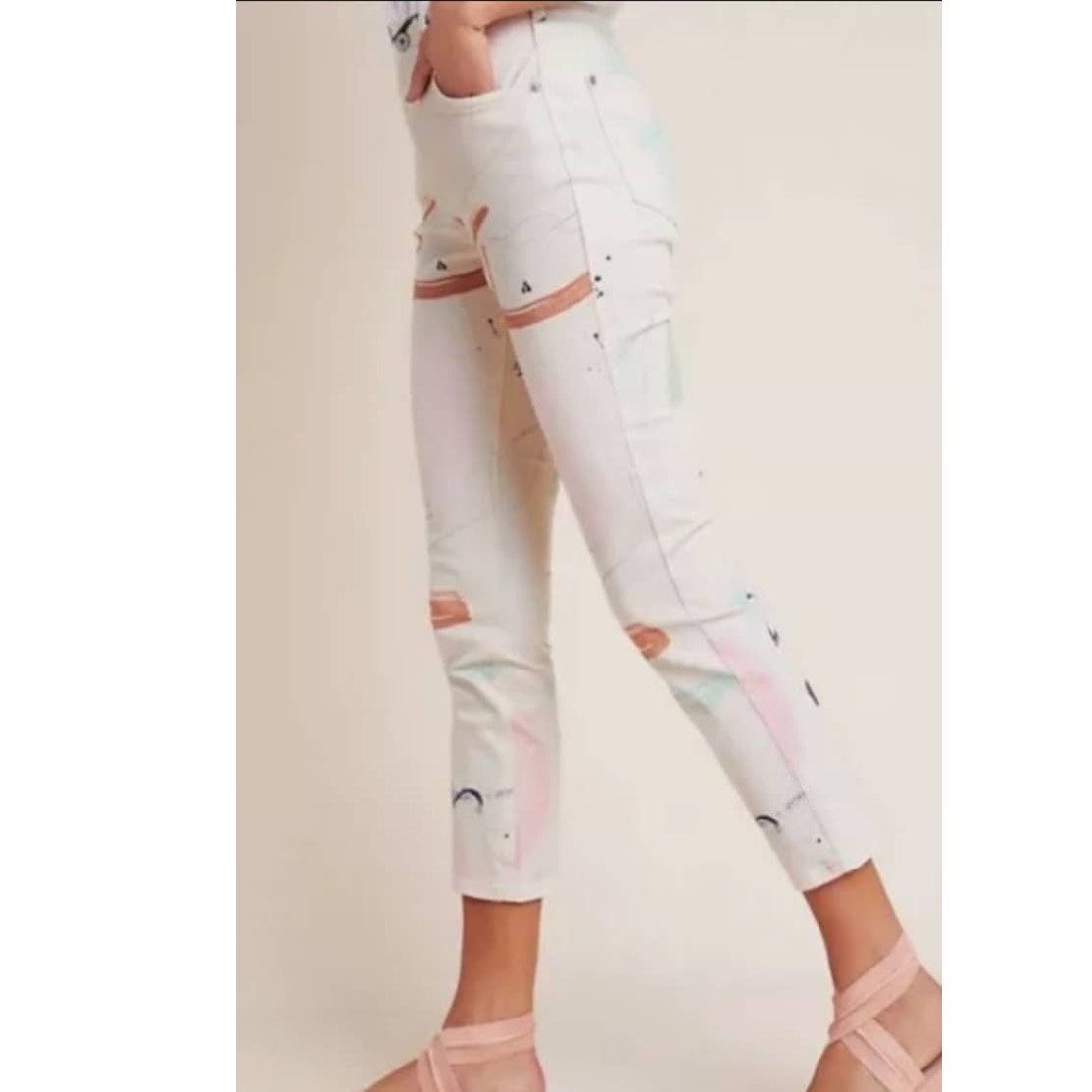 New Anthropologie x Moglea Ultra High-Rise Slim Straight Jeans $158 Size 28
