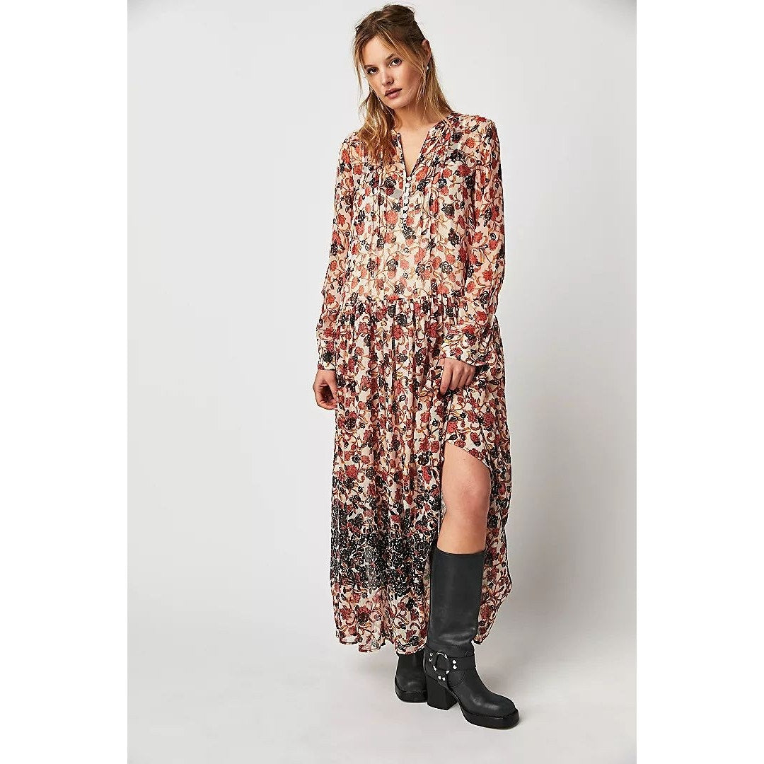 New Free People See It Through Dress $168 SMALL Tea Combo