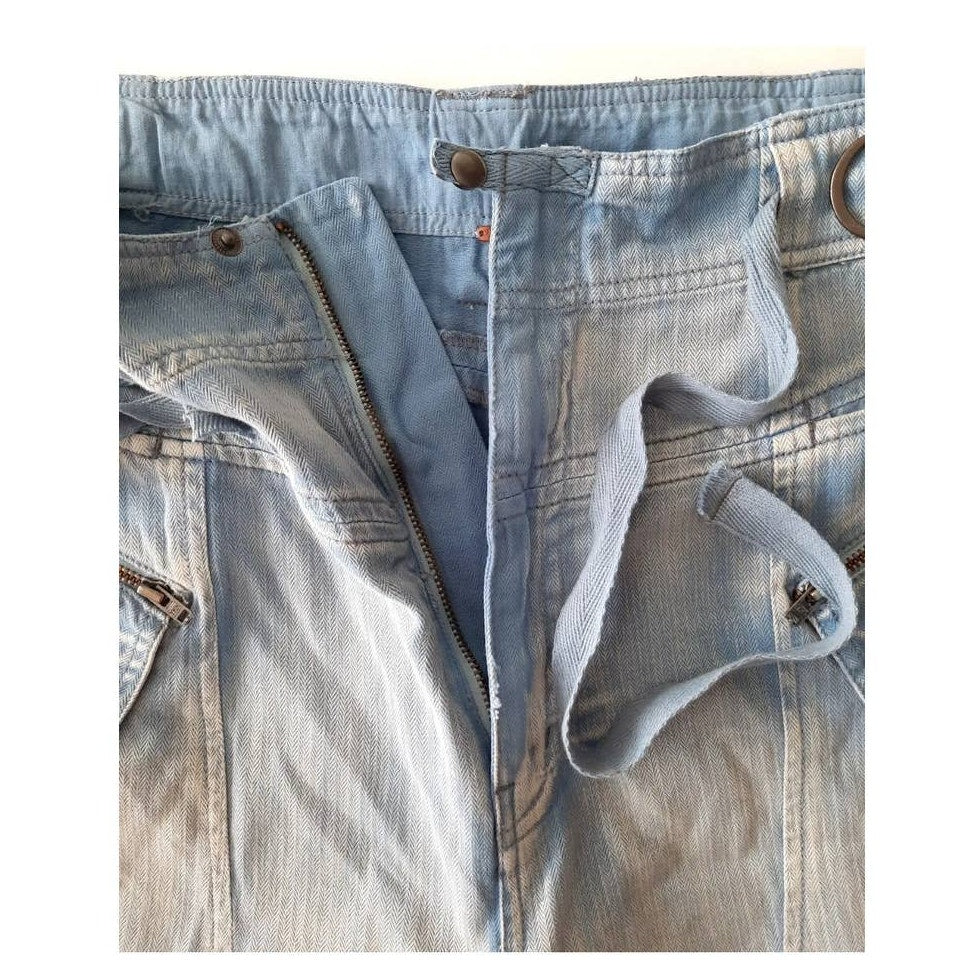 New Free People Wilder Mid-Rise Pants $228 SMALL Cargo Utility Zip Slouchy