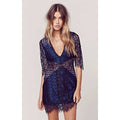 Free People For Love & Lemons Lyla Cocktail Mini Dress $246 X-SMALL Blue