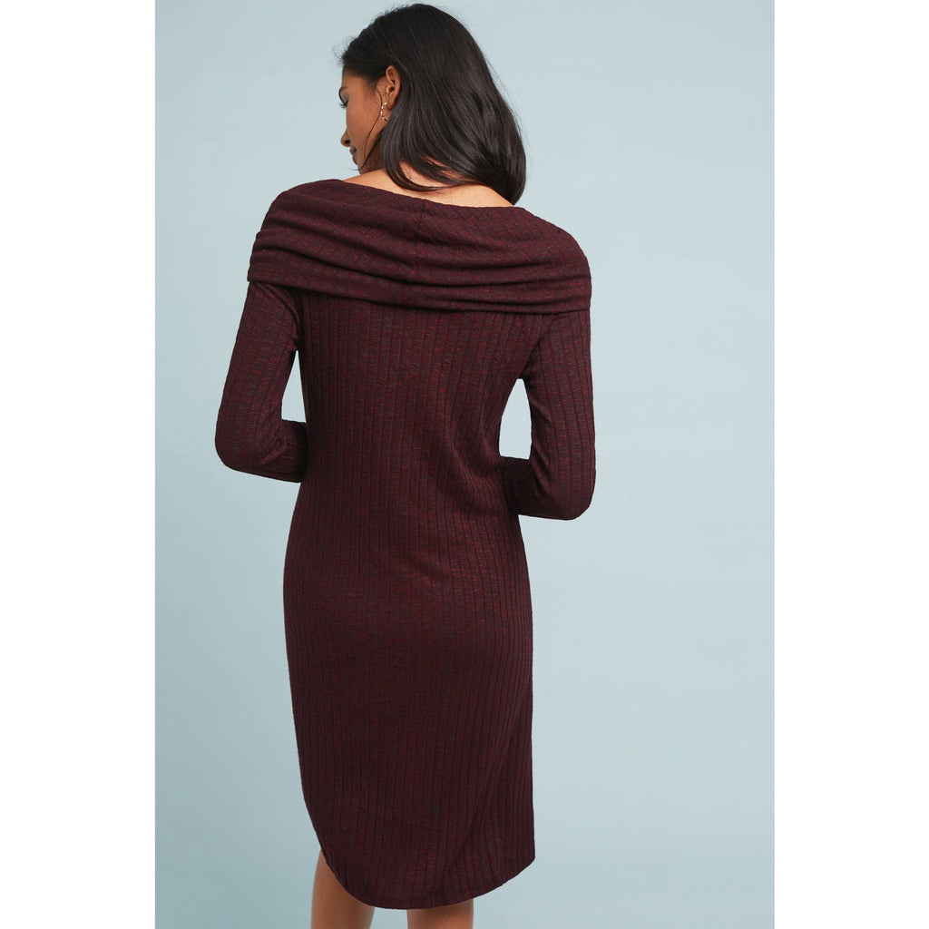 New Anthropologie Michael Stars Off-The-Shoulder Tunic Dress $138 SMALL Wine