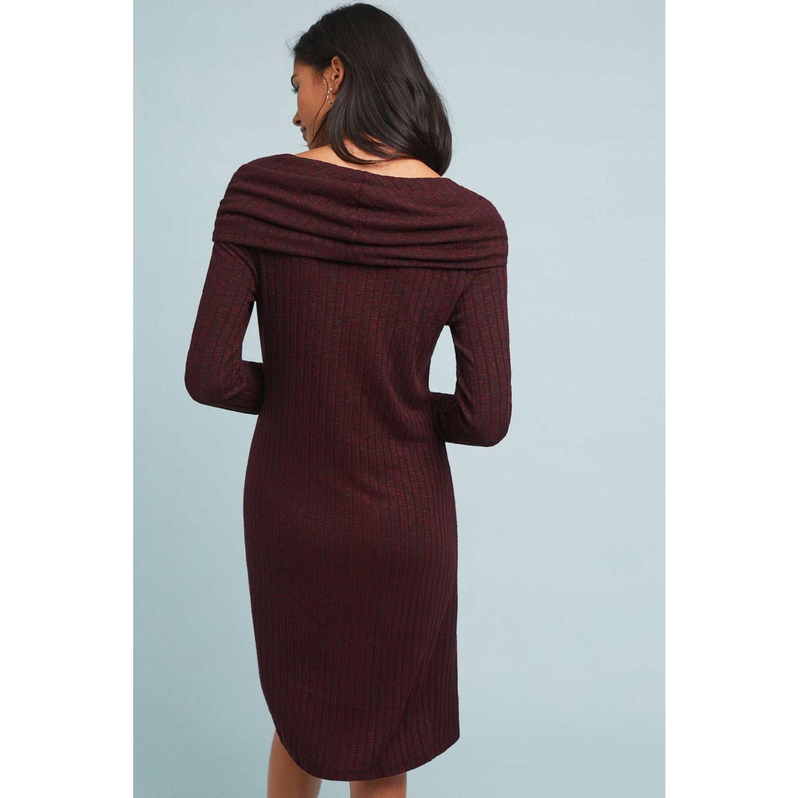 New Anthropologie Michael Stars Off-The-Shoulder Tunic Dress $138 SMALL Wine