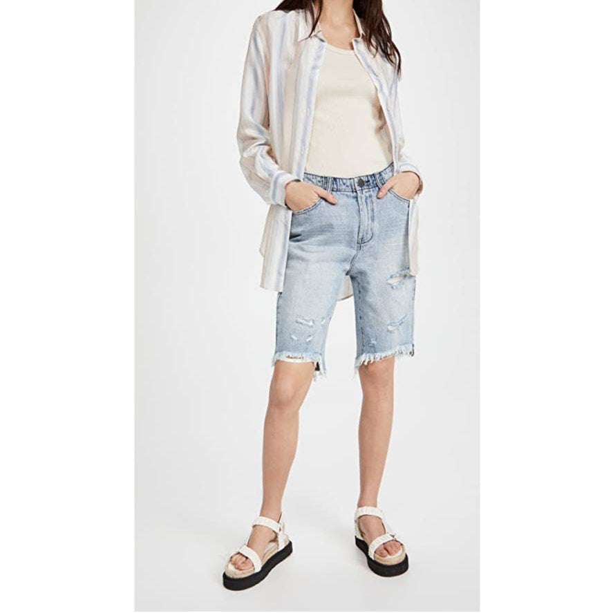 New One Teaspoon Salty Dog Cutoff Trucker Shorts $112 SIZE 26 Distressed