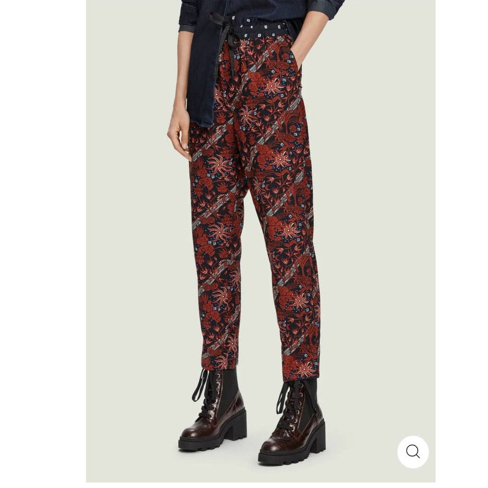 New Anthropologie Scotch & Soda Hanley Trousers $125 SMALL Floral Elastic Waist