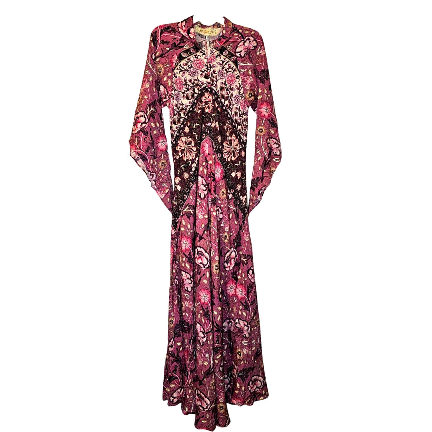 New Free People Jen's Pirate Booty Baroque Hyacinth Gown $286 X-SMALL Pink