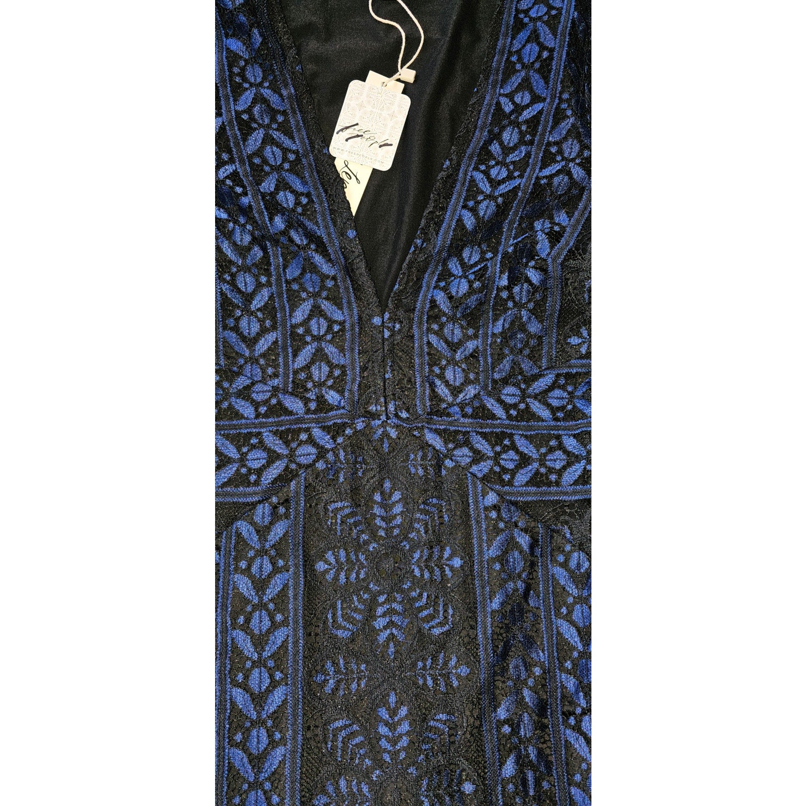 Free People For Love & Lemons Lyla Cocktail Mini Dress $246 X-SMALL Blue