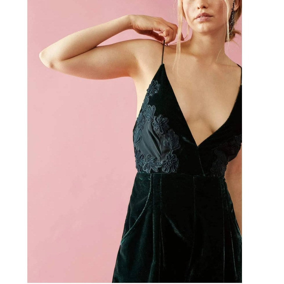 Free People Blake Velvet One Piece Holiday Party Jumpsuit