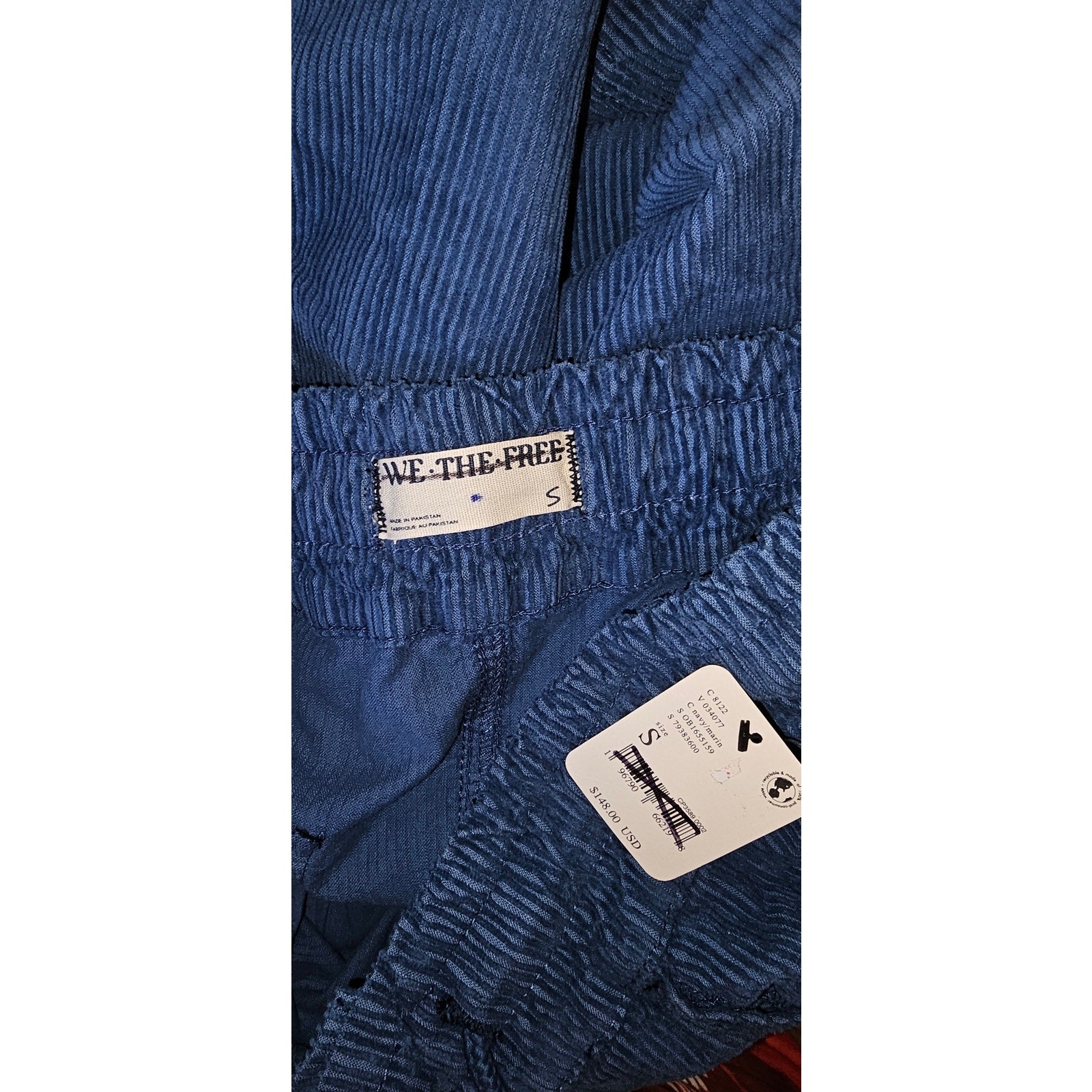 Free People Modern Love Pull-On Cord Jeans $148 SMALL Blue