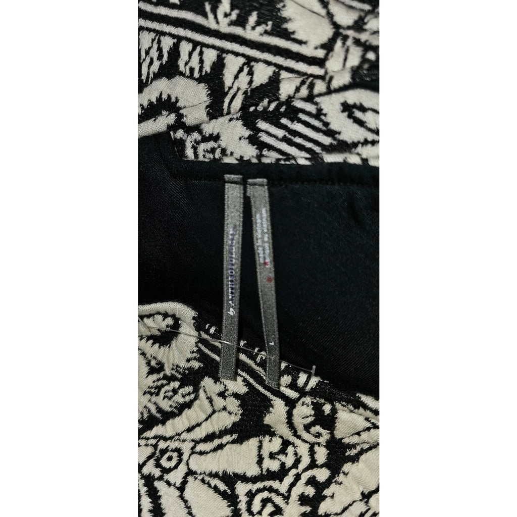 New Anthropologie Jacquard Cut-Out Midi Dress $148 LARGE B&W