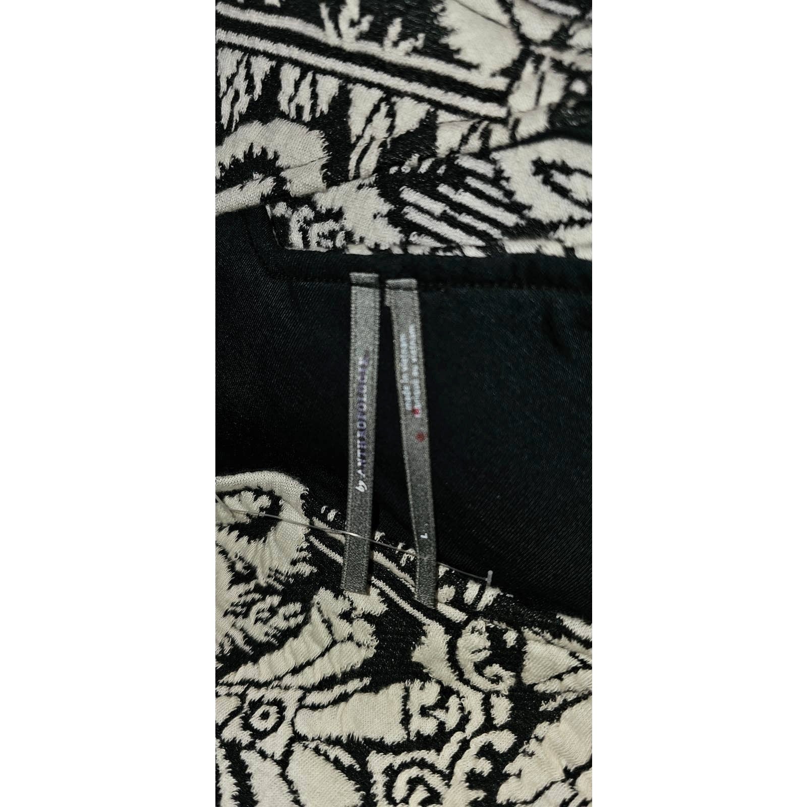 New Anthropologie Jacquard Cut-Out Midi Dress $148 LARGE B&W