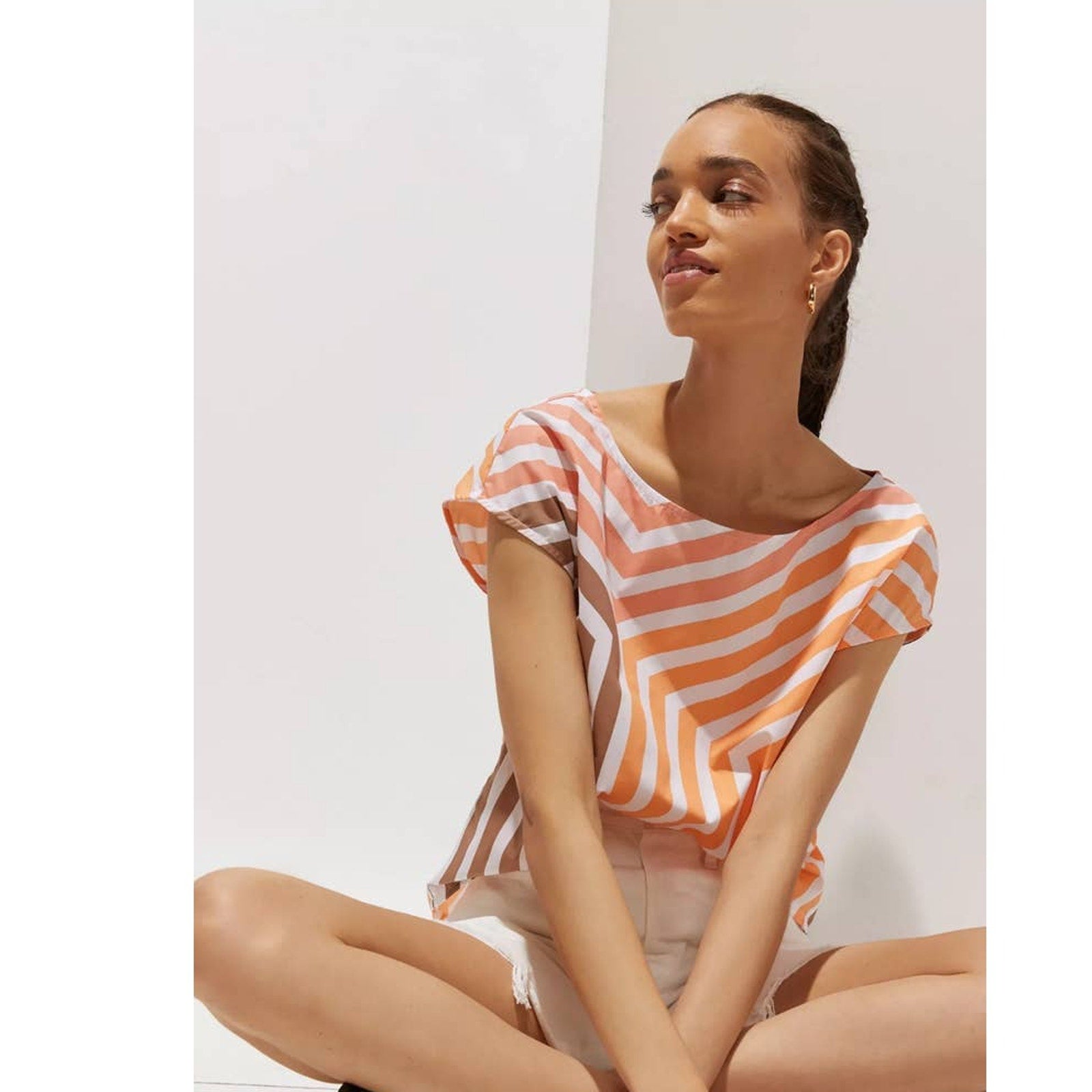 Anthropologie Geo Striped Blouse