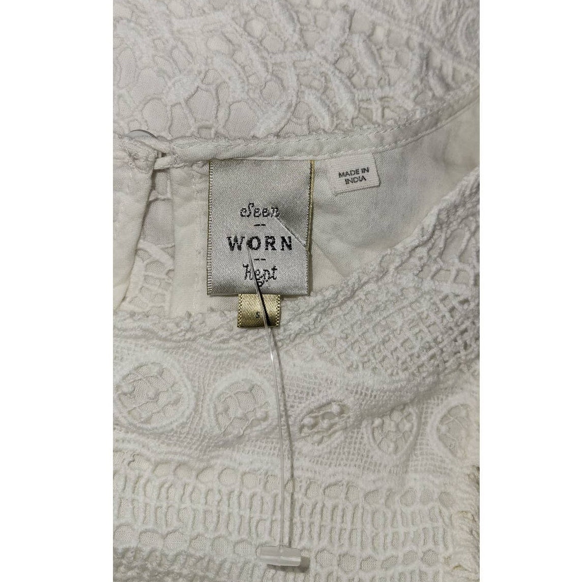 New Anthropologie SEEN WORN KEPT Serena Lace Blouse $148 SMALL Ivory