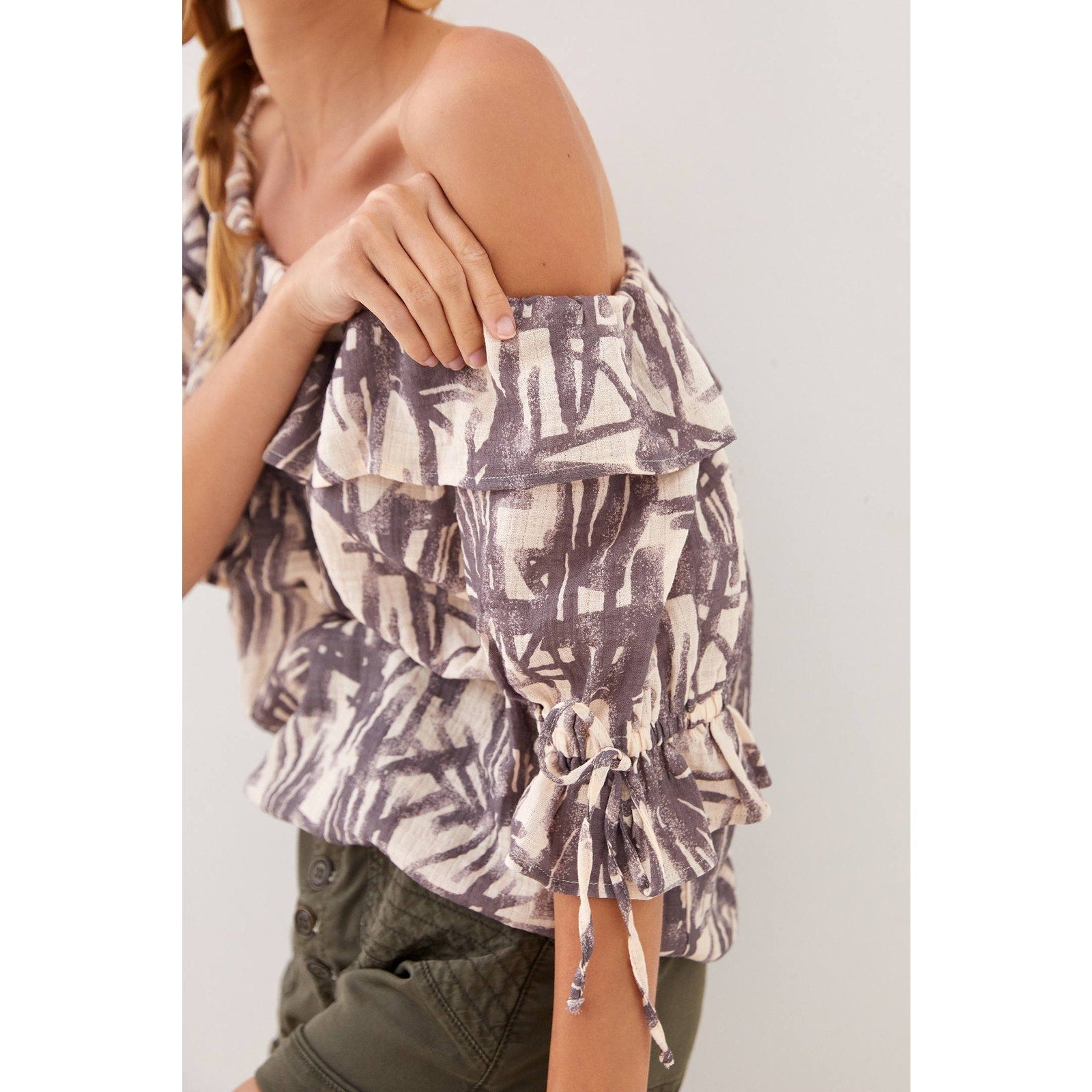 New Anthropologie PORRIDGE Ruffled Boat Neck Blouse $110 X-SMALL