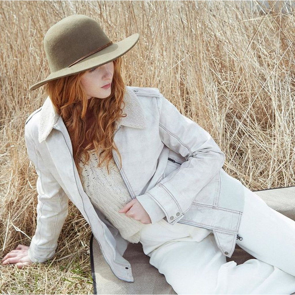 New JAKETT Bess Aviator Leather Jacket Fur Collar $640 SMALL Brown