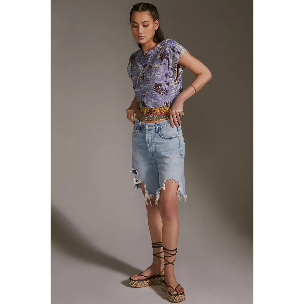 New Anthropologie Pilcro The Taman Muscle Top $130 SMALL Blue Floral