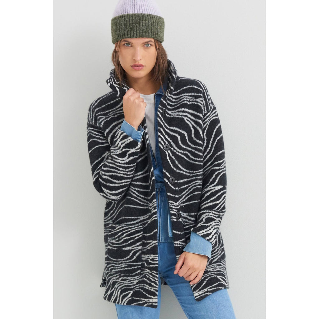 Anthropologie Maeve Eunice Funnel Neck Wool Blend Cardigan