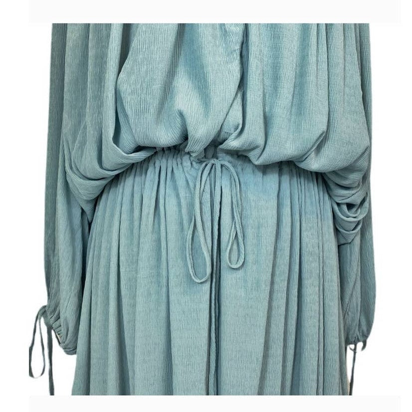 New Free People Clementine Boho Floral Maxi Dress $250 XS/S/M Blue Lace Chiffon