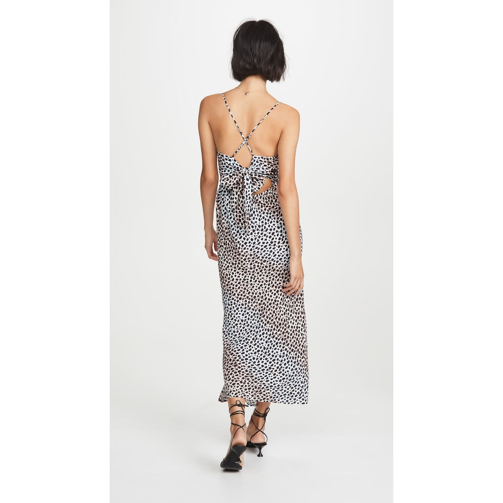 New Suboo Amelie Cheetah Print Slip Midi Dress X-Small Adjustable Straps