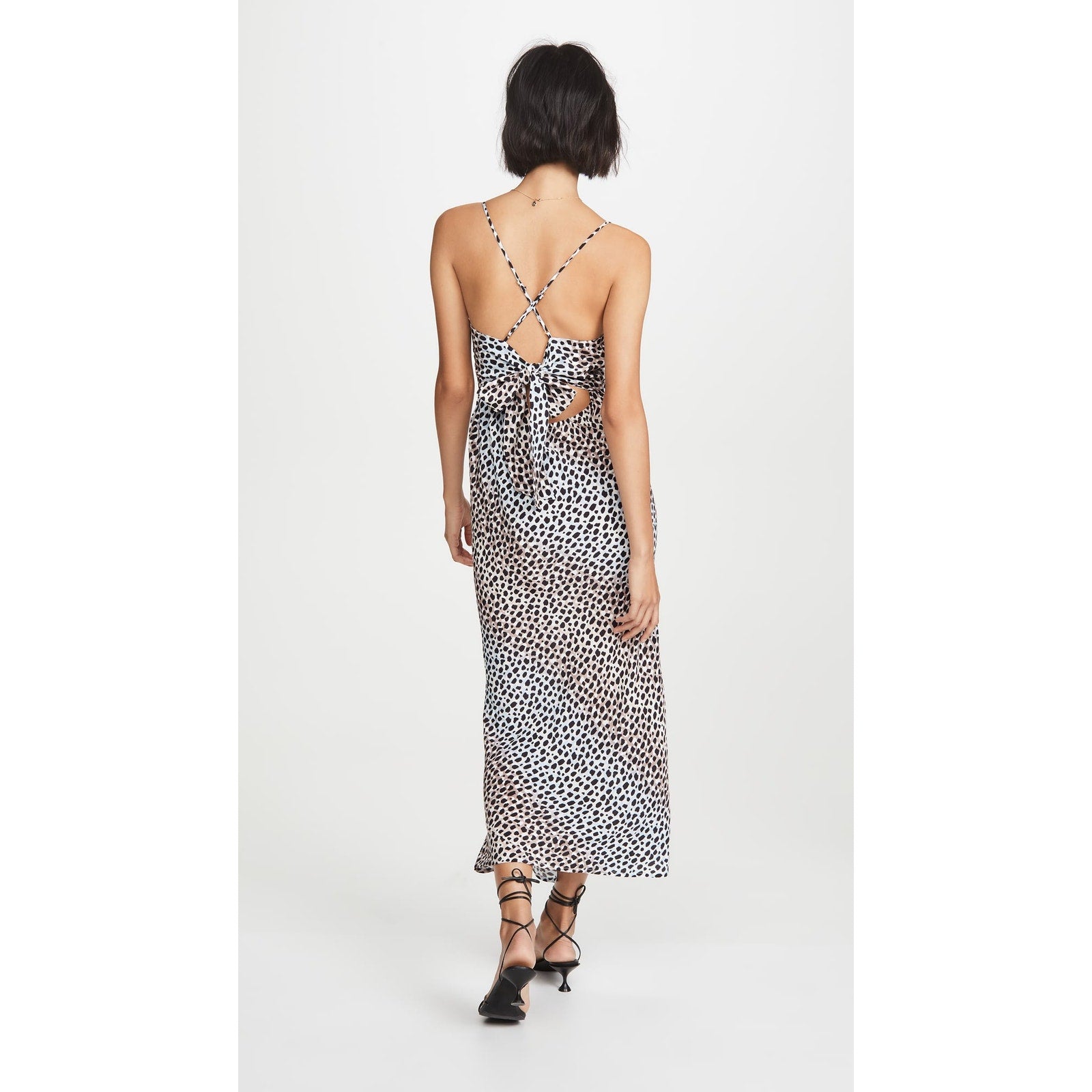 New Suboo Amelie Cheetah Print Slip Midi Dress X-Small Adjustable Straps