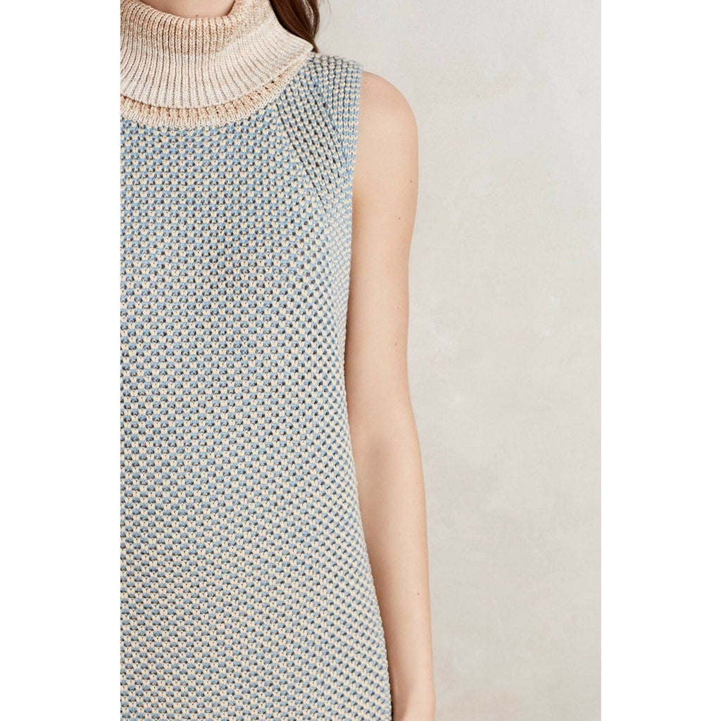 New $228 Anthropologie Color Block Turtleneck Vest by Raoul SMALL