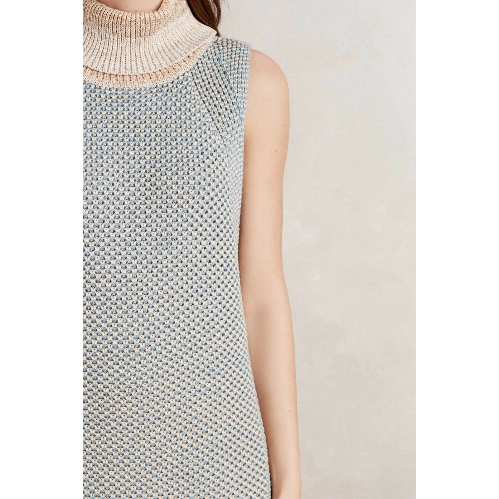 New $228 Anthropologie Color Block Turtleneck Vest by Raoul SMALL
