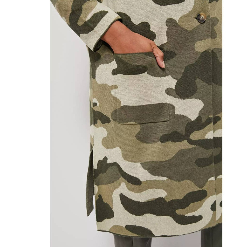 Anthropologie Maeve Kieran Sweater Coat SMALL Camo Anthropologie