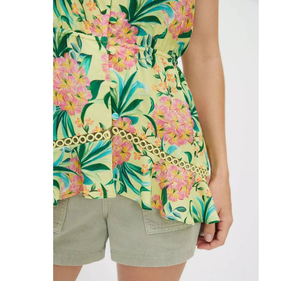 Anthropologie Farm Rio Ruffled Floral Tank