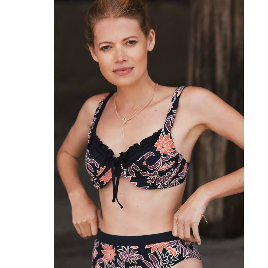 New Anthropologie Kylie Underwire Floral Bralette Bikini Top and Bottom Sz Small