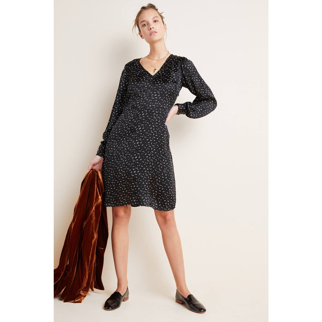 New Anthropologie Rachel Satin Tunic Dress by Velvet $208 SMALL Long Sleeve