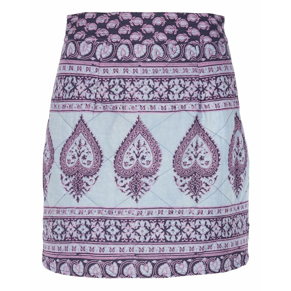 New Free People Maddy Quilted Mini Skirt by ANTIK BATIK $184 SMALL Blue