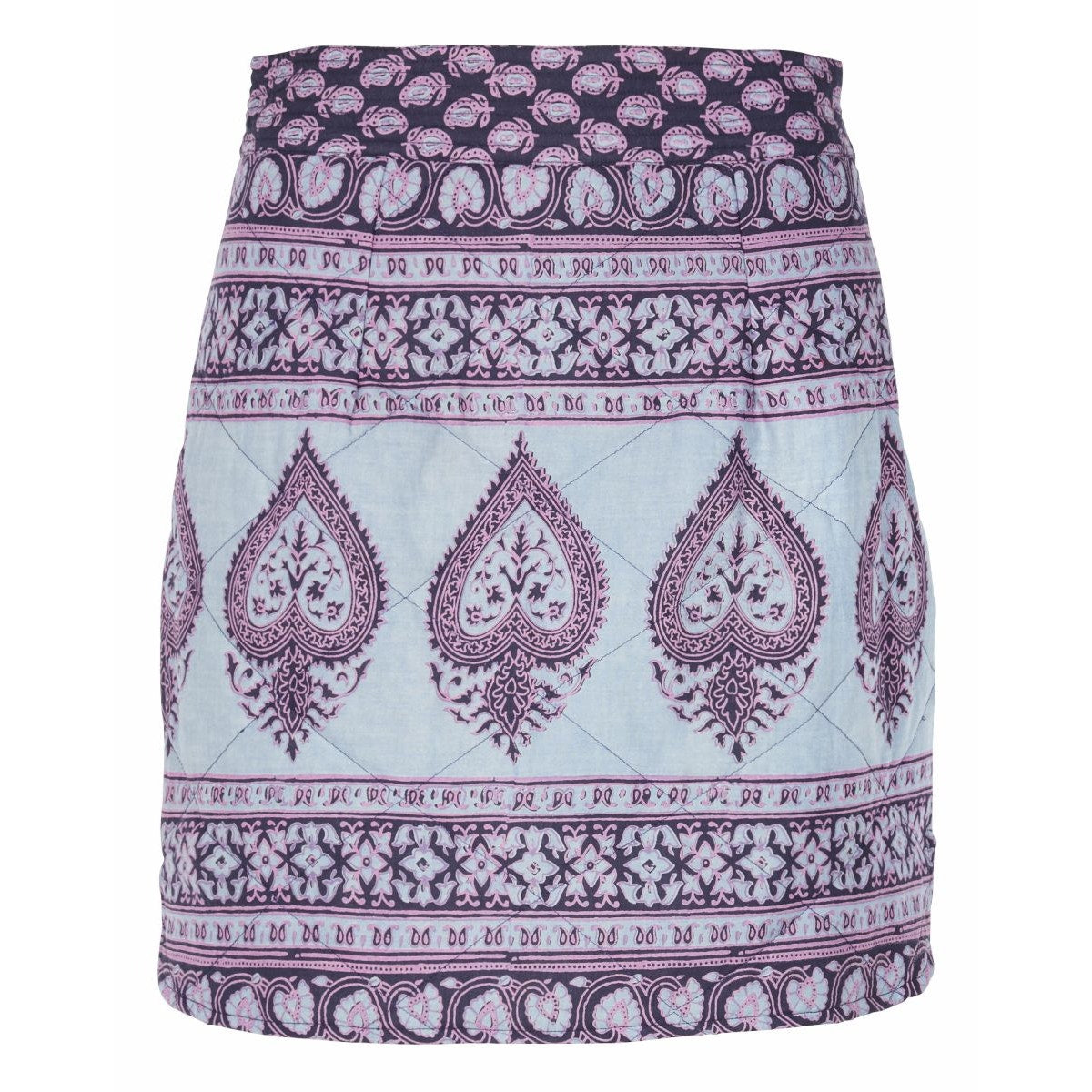 New Free People Maddy Quilted Mini Skirt by ANTIK BATIK $184 SMALL Blue