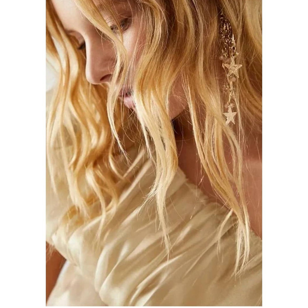 Free People Sheer One-shoulder Shimmery Top