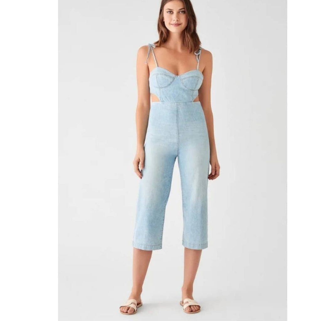 New Urban Outfitters DL1961 Hepburn Jumpsuit $209 X-SMALL Ibiza Wide-leg