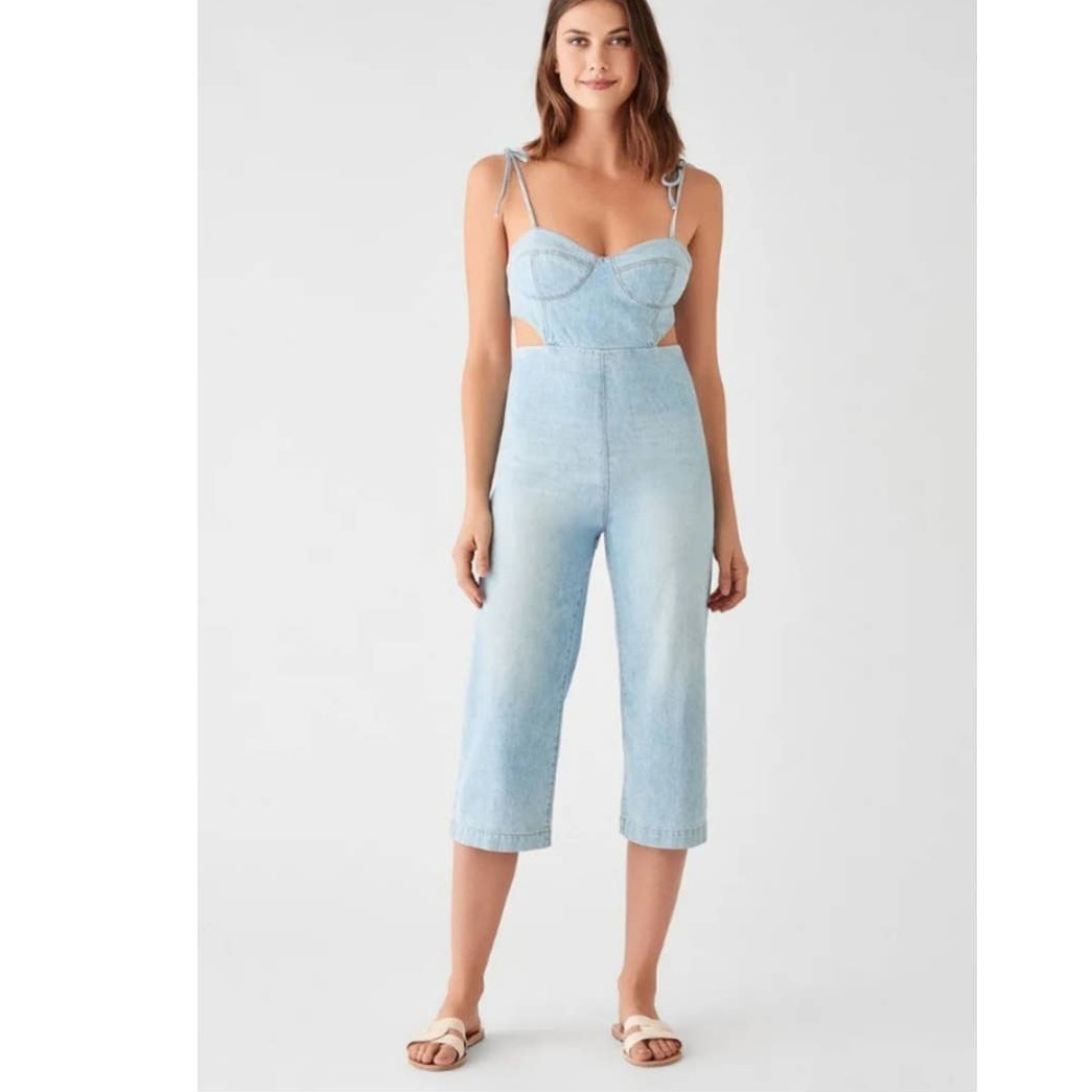 New Urban Outfitters DL1961 Hepburn Jumpsuit $209 X-SMALL Ibiza Wide-leg