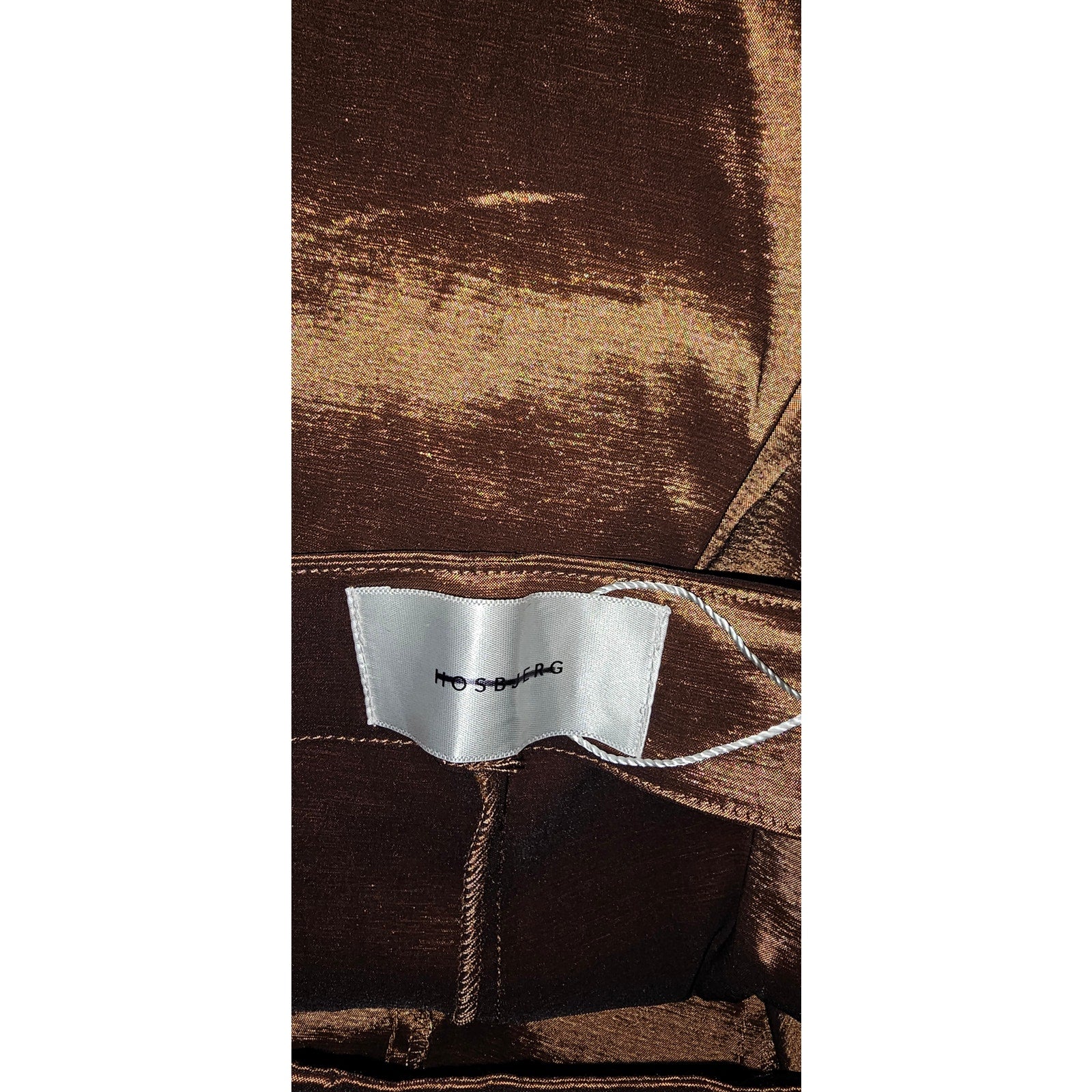 New Free People x Hosbjerg Elora Flare Pants $168 EU MEDIUM/US 6 Metallic Walnut