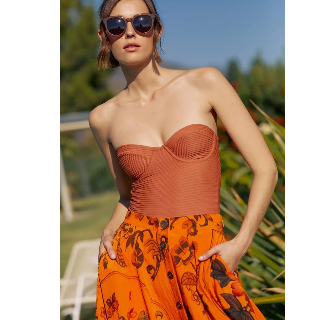 New Anthropologie Asymmetrical Floral Midi Skirt  $170 SIZE 2