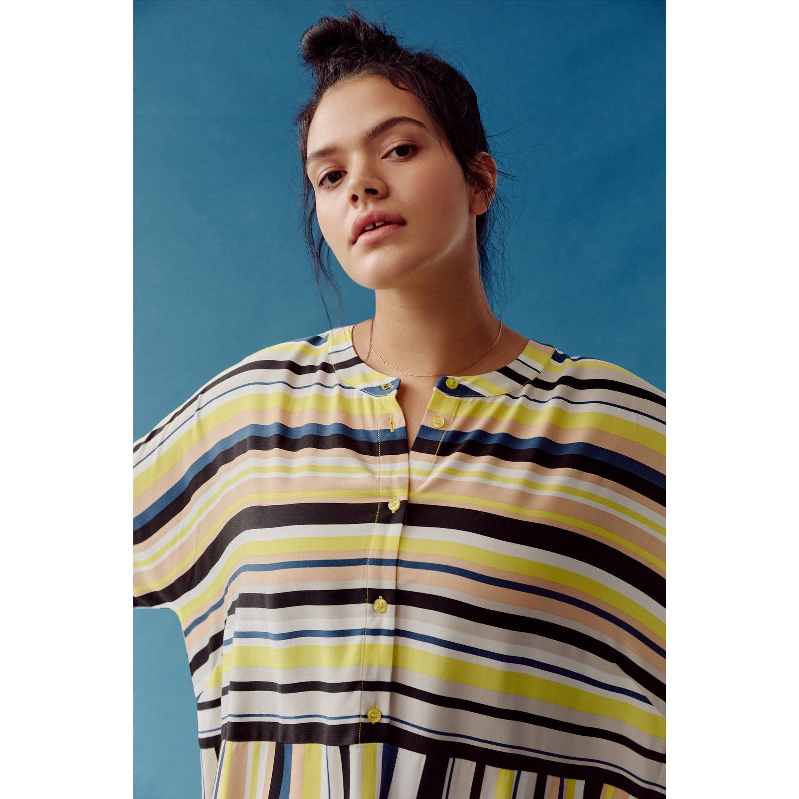 New Anthropologie Peter Som Naxos Striped Tunic Dress $148 XS/S Yellow