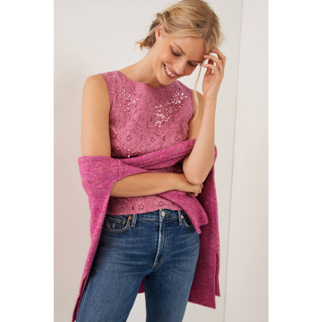 New Anthropologie Soraya Sequined Blouse $118 SIZE 4 Pink Floral Lace