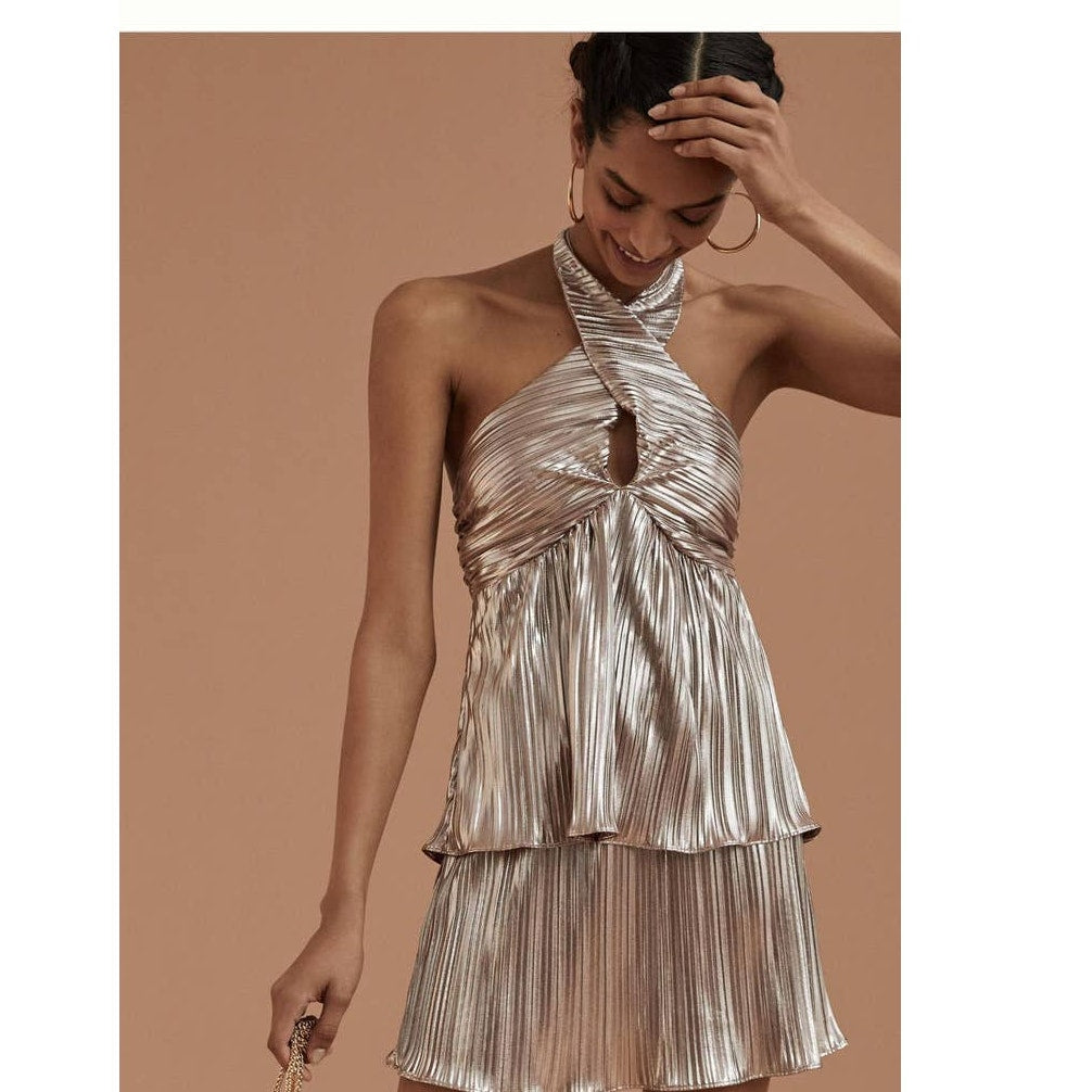 Anthropologie Monte Shimmer V-Neck Tank