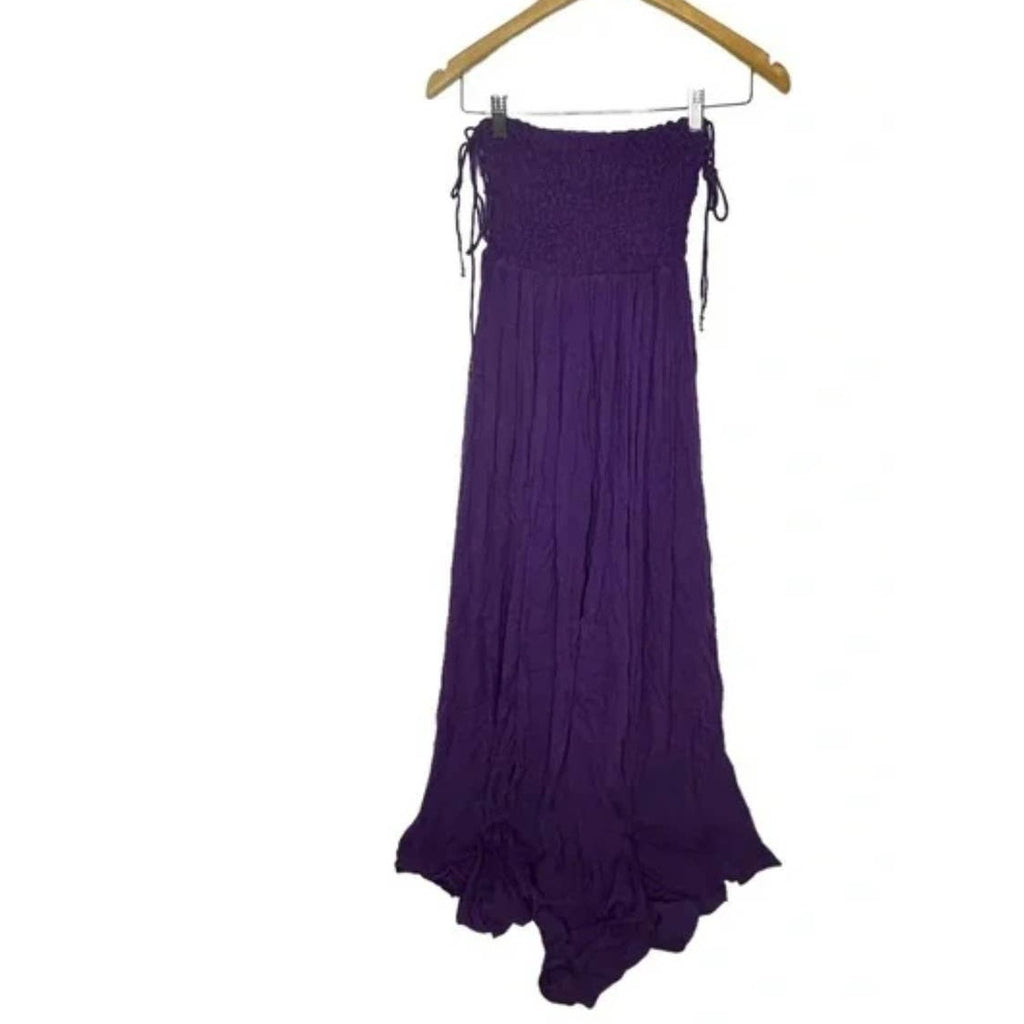 New Free People Turning Up The Temperature Maxi $118 SMALL Purple LACE-UP Sides