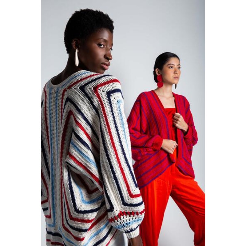 Handmade Casaco Striped Cardigan