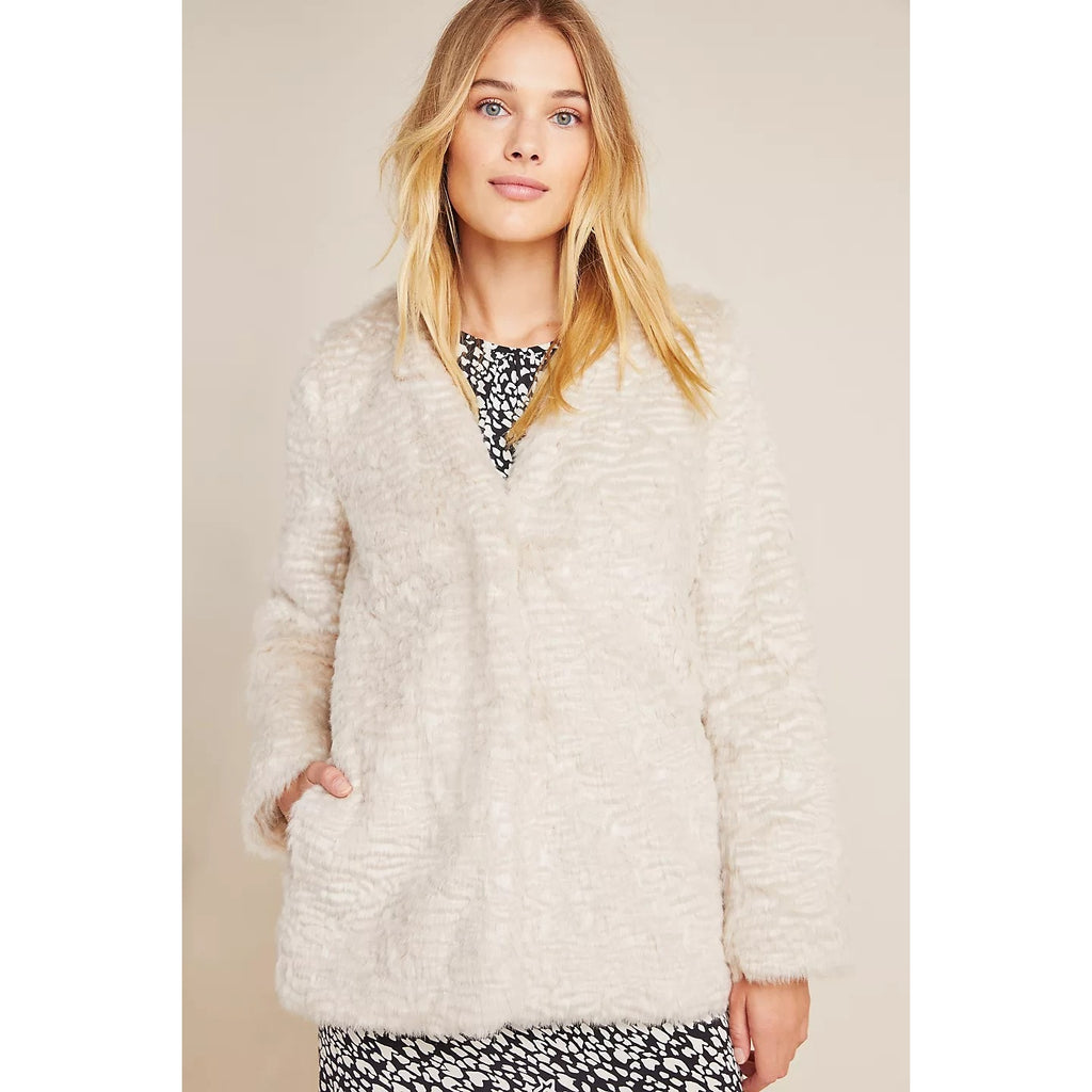 New Anthropologie Noemie Ultra Plush Faux Fur Coat $220