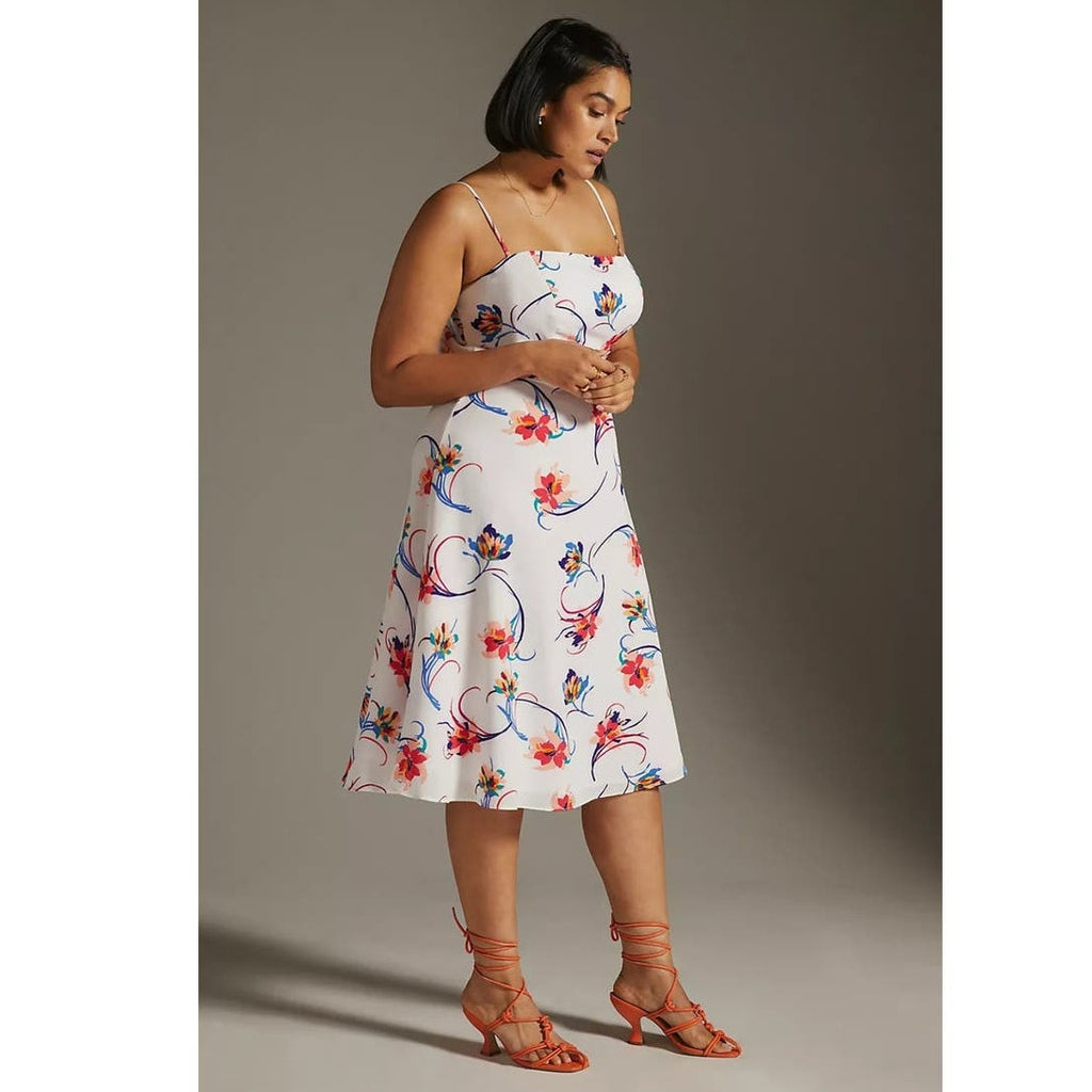 New Anthropologie Hutch Declin Floral Midi Dress $198 Size 10 Petite