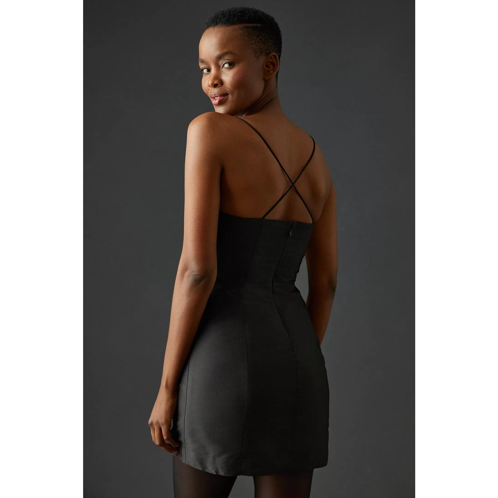 New Anthropologie Maeve Embellished Sweetheart Mini Dress $170 SIZE 10 Black