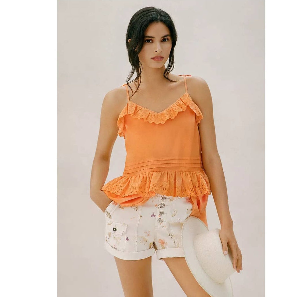 Anthropologie Mare Josephine Eyelet Ruffled Tank