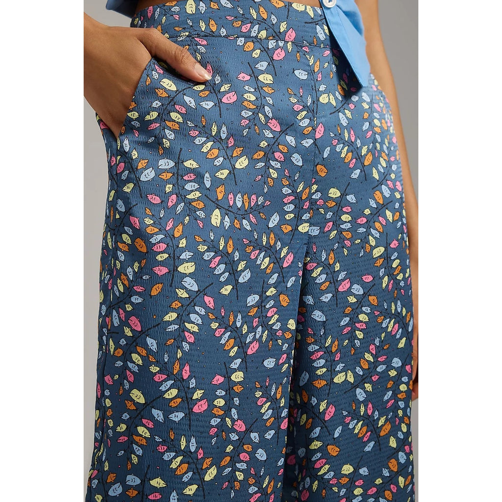 New Anthropologie Stella Nova Orli Wide-Leg Pants $199 Blue EU36 US SMALL